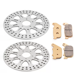 For Harley Davidson Sportster XL883C Custom / XL883L Low / XL1200C Custom 2004-2010 11.5" Front Rear Brake Rotors Pads