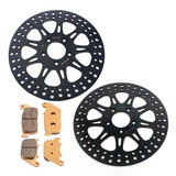 For Harley Davidson Sportster XL883 Standard 2004-2008 / XL883N Iron 2009-2010 11.5" Front Rear Brake Rotors Pads