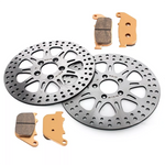 For Harley Davidson Sportster XL883C Custom / XL883L Low / XL1200C Custom 2004-2010 11.5" Front Rear Brake Rotors Pads