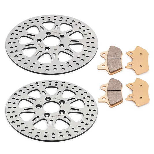 For Harley Dyna FXDBI Street Bob / FXDLI Low Rider / FXDWGI Wide Glide / FXDCI Super Glide Custom 2006-2007 11.8 Front 11.5 Rear Brake Rotors Pads
