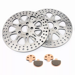 For Harley Dyna FX FXE FXS 1984-1986 / FXD FXDL FXDWG FXR FXRS FXRT FXRD FXLR 1984-Early 1987 11.5" Front Brake Rotors Pads