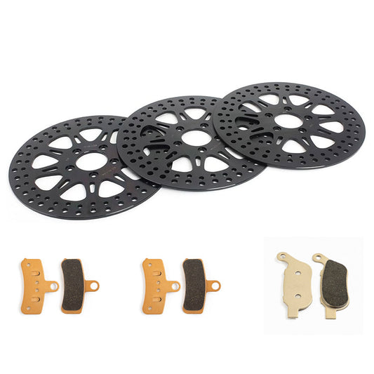 For Harley Dyna FXDBC Street Bob LTD 2016 / FXDF Fat Bob 2008-2017 / FXDL Low Rider 2014-2017 11.8 Front 11.5 Rear Brake Rotors Pads