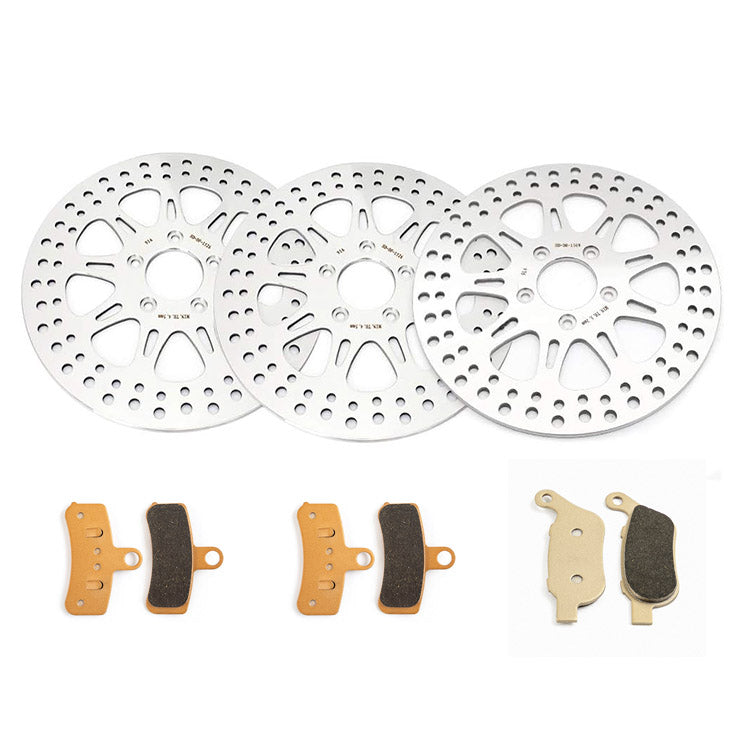 For Harley Dyna FXDBC Street Bob LTD 2016 / FXDF Fat Bob 2008-2017 / FXDL Low Rider 2014-2017 11.8 Front 11.5 Rear Brake Rotors Pads