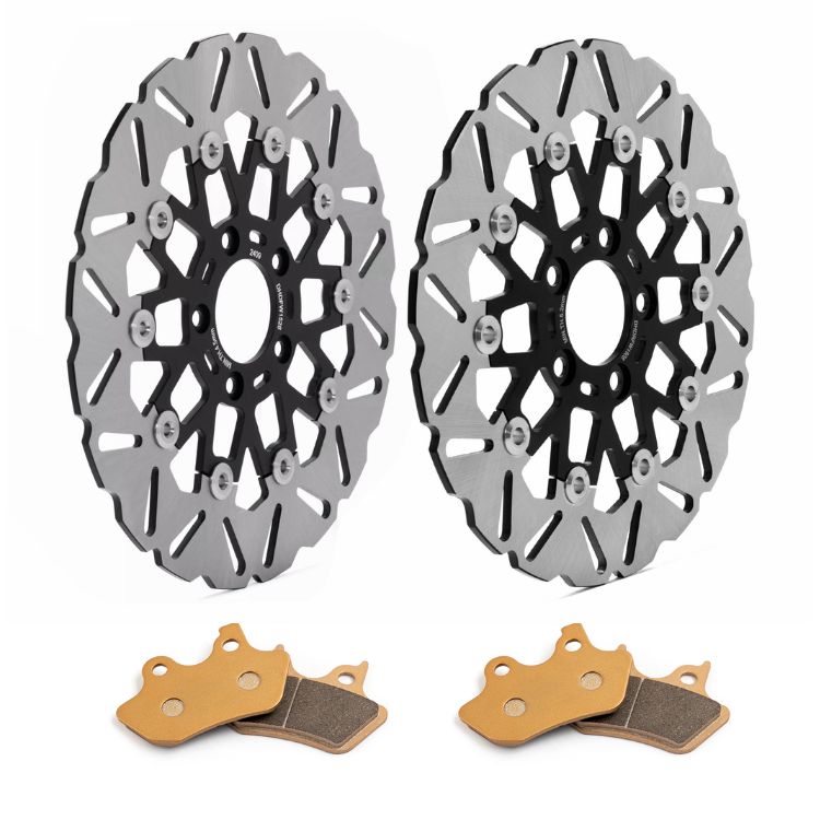 For Harley Dyna FXDBI Street Bob / FXDLI Low Rider / FXDWGI Wide Glide / FXDCI Super Glide Custom 2006-2007 11.8 Front 11.5 Rear Brake Rotors Pads