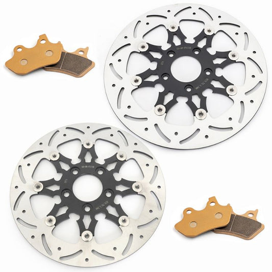 For Harley FLS Softail Slim / FLSTC Heritage Softail Classic / FLSTF Fat Boy 2015-2017 11.8 Front 11.5 Rear Brake Rotors Pads