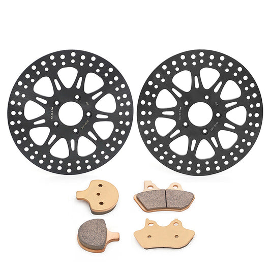 For Harley FLSTS Heritage Springer 2000-2003 / FLSTSC FLSTSCI Springer Softail Classic 2005-2007 11.5 Inch Front Rear Brake Rotors Pads