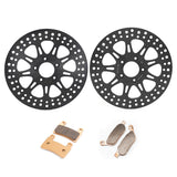 For Harley FLSTFB Softail Fat Boy Lo / FLSTN Softail Deluxe 2015-2017 / FXST Softail Standard 2015 11.8" Front 11.5" Rear Brake Rotors Pads