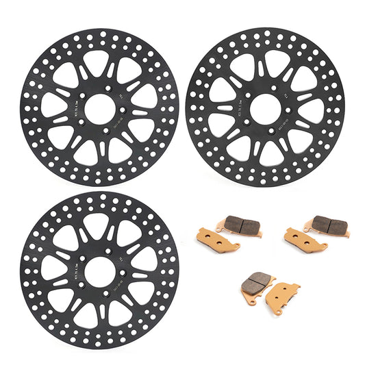 For Harley Sportster R XL883R 2005-2013 / XL883R Roadster 2010 / XL1200R Roadster 2004-2008 11.5 Inch Front Rear Brake Rotors Pads