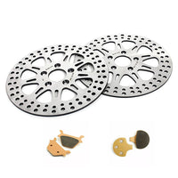 For Harley Sportster XLH883 XLH1100 XLH1200 XLX1100 (Steel Hub) Late 1987-1999 11.5 Inch Front Rear Brake Rotors Pads