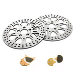 For Harley Sportster XLH883 XLH1100 XLH1200 XLX1100 (Steel Hub) Late 1987-1999 11.5" Front Rear Brake Rotors Pads