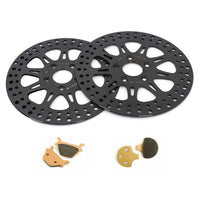 For Harley Sportster XLH883 XLH1100 XLH1200 XLX1100 (Steel Hub) Late 1987-1999 11.5 Inch Front Rear Brake Rotors Pads