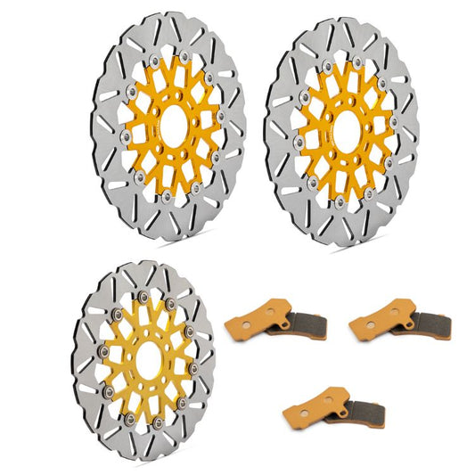 For Harley Touring FLTR Road Glide 2008-2009 / FLTRX Road Glide Custom 2010-2012 11.8 Inch Front Rear Brake Rotors Pads