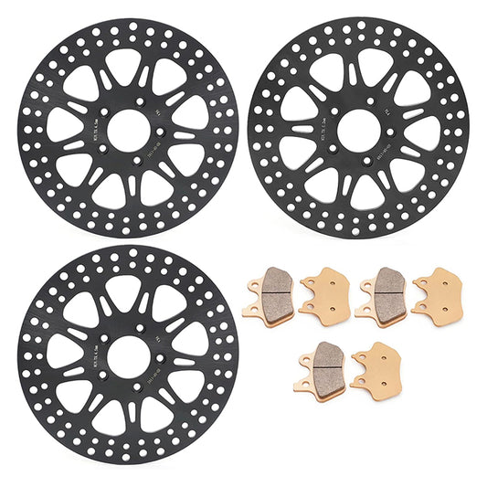 For Harley Dyna FXDL Low Rider / FXDWG Wide Glide / FXDX Super Glide Sport 2000-2003 11.5 Inch Front Rear Brake Rotors Pads