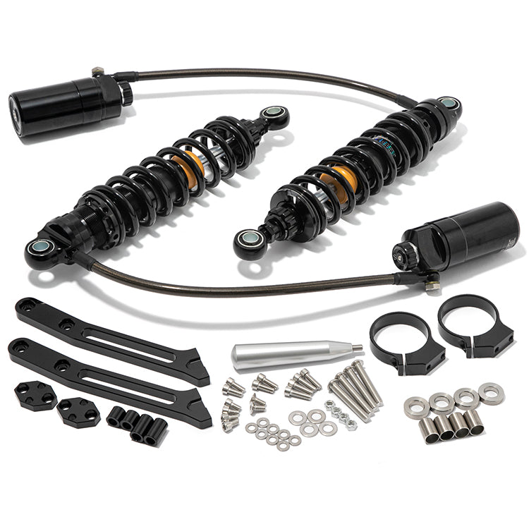 Remote Reservoir Rear Suspension Shocks For Harley-Davidson Touring Road Glide / Road King / Street Glide / Ultra Limited / Electra Glide 2014-2025