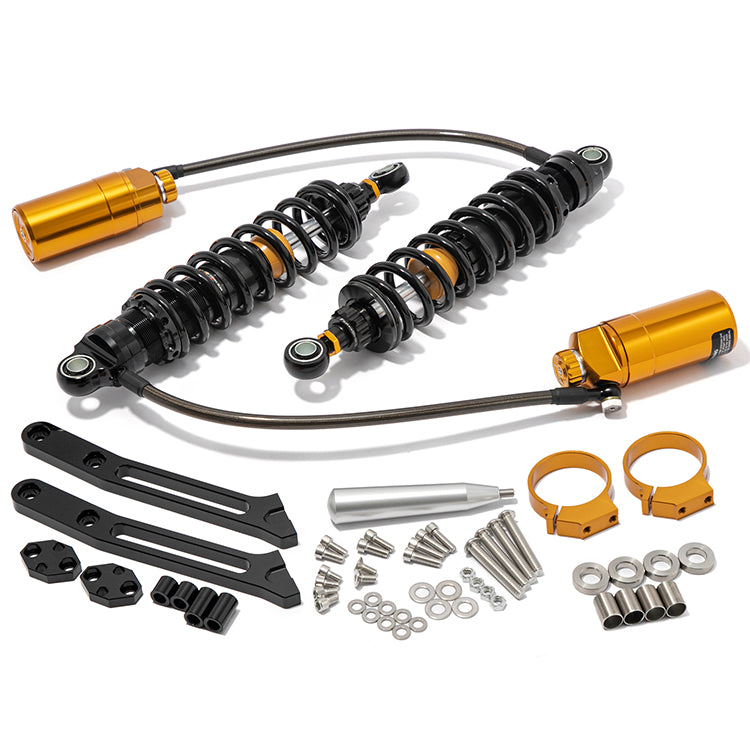 Remote Reservoir Rear Suspension Shocks For Harley-Davidson Touring Road Glide / Road King / Street Glide / Ultra Limited / Electra Glide 2014-2025