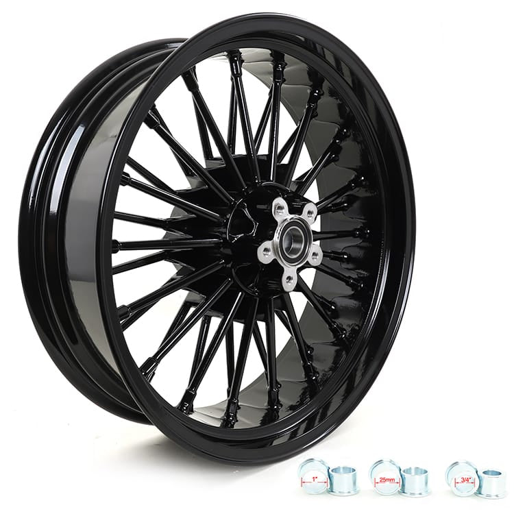 17" 18" 21" Front / 16" 17" Rear Dual Disc Fat Spoke Wheels for Harley Touring / Dyna / Softail
